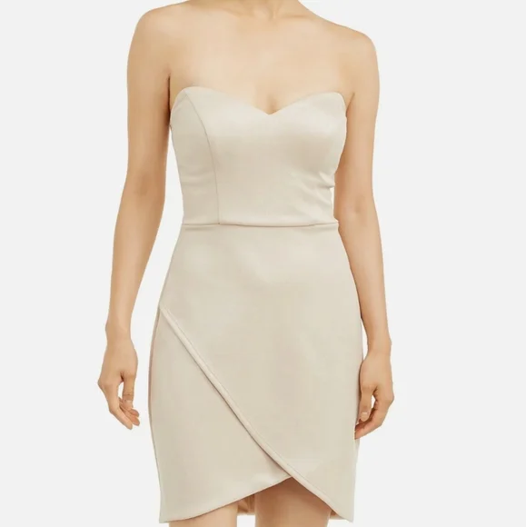 City Studio Champaigne Strapless Wrap Skirt Strapless Dress Size 1 - Picture 1 of 9